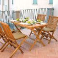 Rectangular Garden Table 120x70 cm Made of Teak - Alba