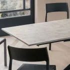 Rectangular Table Extendable to 240 or 280 cm in HPL and Metal - Present Viadurini