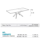 Rectangular Table Extendable to 260 or 300 cm in HPL and Metal - Charmy Viadurini