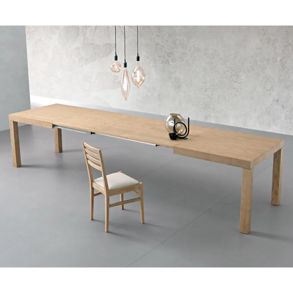 Extendable Rectangular Table (300 cm or 340 cm) in Wood - Passoa Viadurini