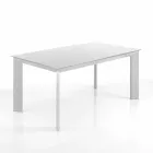 Rectangular table extending up to 220 cm Jordy white matt Viadurini