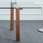 Extendable Rectangular Table in Transparent Glass Made in Italy - Sopot Viadurini