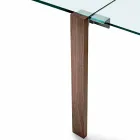 Extendable Rectangular Table in Transparent Glass Made in Italy - Sopot Viadurini