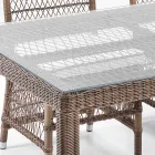 Rectangular Outdoor Table in Polyrattan and Glass - Gigi Viadurini
