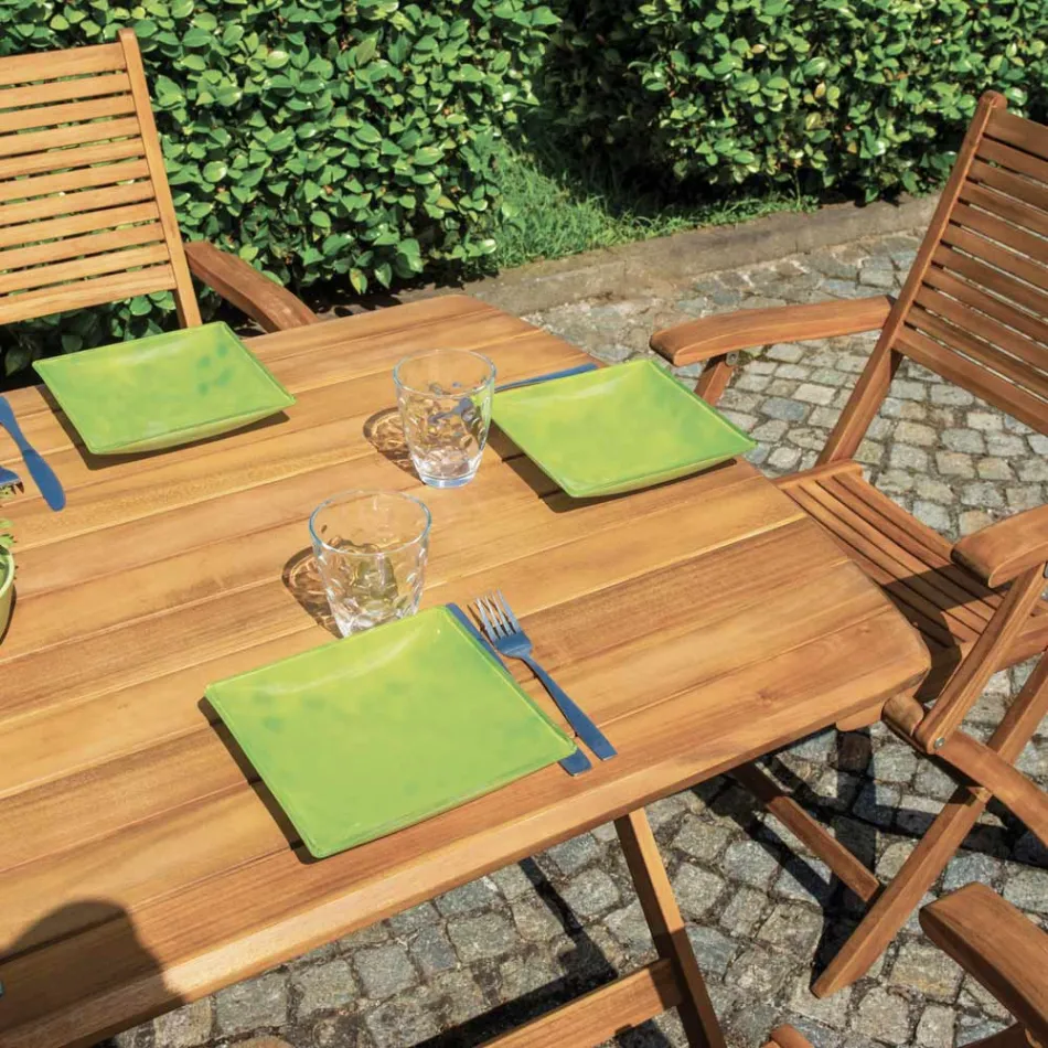 Rectangular Outdoor Table Made of Acacia Wood - Sunset Viadurini