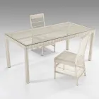Rectangular Garden Table with 2 Armchairs and 4 Chairs - Gigi Viadurini