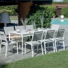 Rectangular Garden Table in Aluminum and Stoneware - Lunara Viadurini