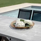 Rectangular Garden Table in Aluminum and Gray Resin - Nuvia Viadurini