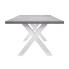 Rectangular Garden Table in Aluminum and Gray Resin - Nuvia Viadurini