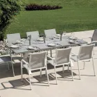 Rectangular Garden Table in Aluminum and Gray Resin - Nuvia Viadurini