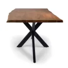 Rectangular Indoor Table with Solid Acacia Wood Top - Brindisi Viadurini