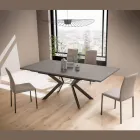 Fixed Rectangular Table in HPL Patagonia and Metal Moka Finish - Charmy  Viadurini