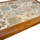 Rectangular Table Made of Acacia Wood and Ceramic Top - Technical Viadurini