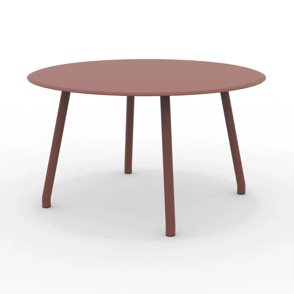 130 cm Round Outdoor Aluminium Table in Different Finishes - Resplendent Viadurini