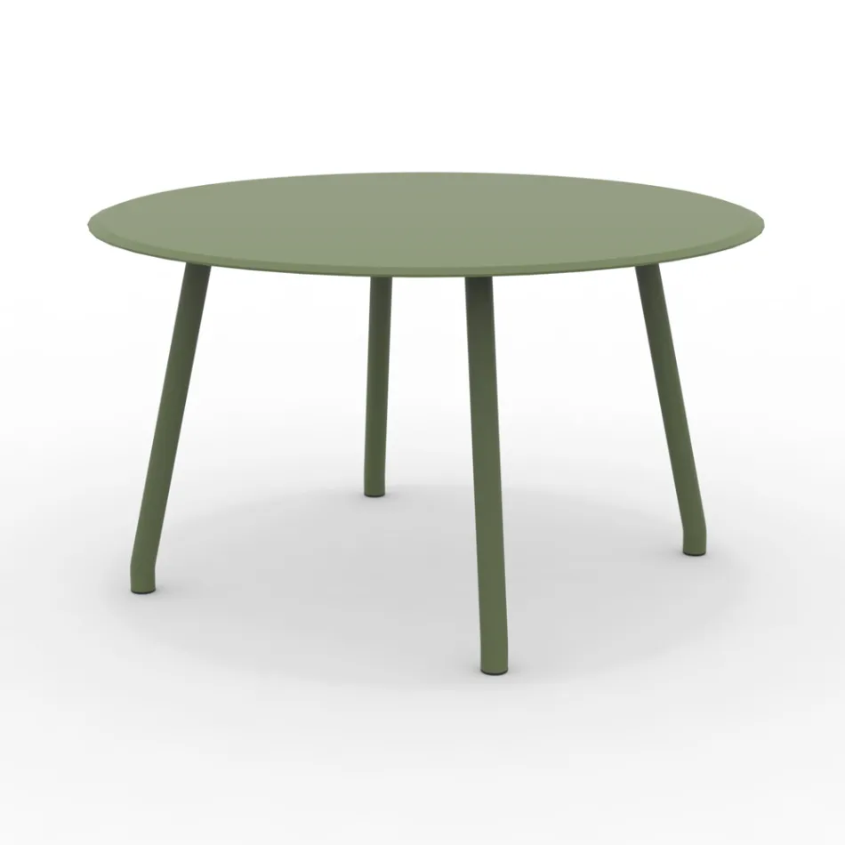 130 cm Round Outdoor Aluminium Table in Different Finishes - Resplendent Viadurini
