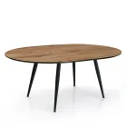 Round Table Extendable to 150 cm Light Walnut Finish - Capone Viadurini