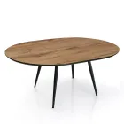 Round Table Extendable to 150 cm Light Walnut Finish - Capone Viadurini