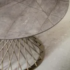 Round Table Extendable to 170 cm in Metal and HPL - Sorriso Viadurini