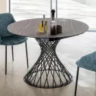 Round Table Extendable to 170 cm in Metal and HPL - Sorriso Viadurini