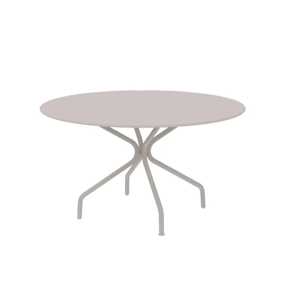 Round Galvanized Steel Outdoor Table Made in Italy - Selvaggia Viadurini
