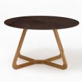 Round Outdoor Table in Metal Corten Ceramic Made in Italy - Pegaso