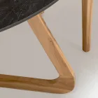 Round Outdoor Table in Black Marquinia Ceramic Made in Italy - Pegaso Viadurini