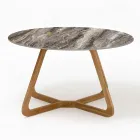 Round Outdoor Table in Orobico Luxe Ceramic Made in Italy - Pegaso Viadurini