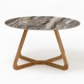 Round Outdoor Table in Orobico Luxe Ceramic Made in Italy - Pegaso