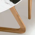 Round Outdoor Table in Panda White Ceramic Made in Italy - Pegaso Viadurini