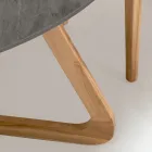 Round Outdoor Table in Gray Stone Ceramic Made in Italy - Pegaso Viadurini