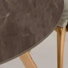 Round Outdoor Table in Pulpis Brown Ceramic Made in Italy - Pegaso Viadurini