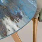 Round Outdoor Ceramic Table Thunderstorm Made in Italy - Pegaso Viadurini