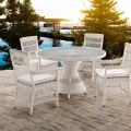 Round Garden Table with 4 Armchairs with Armrests - Gigi