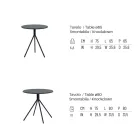 Round Galvanized Steel Garden Table Made in Italy - Ralph Viadurini