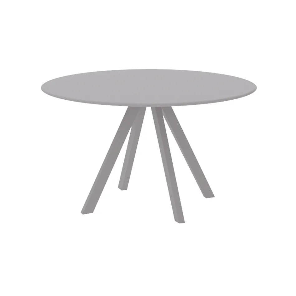 Round Garden Table in Galvanized Steel Made in Italy - Brienne Viadurini