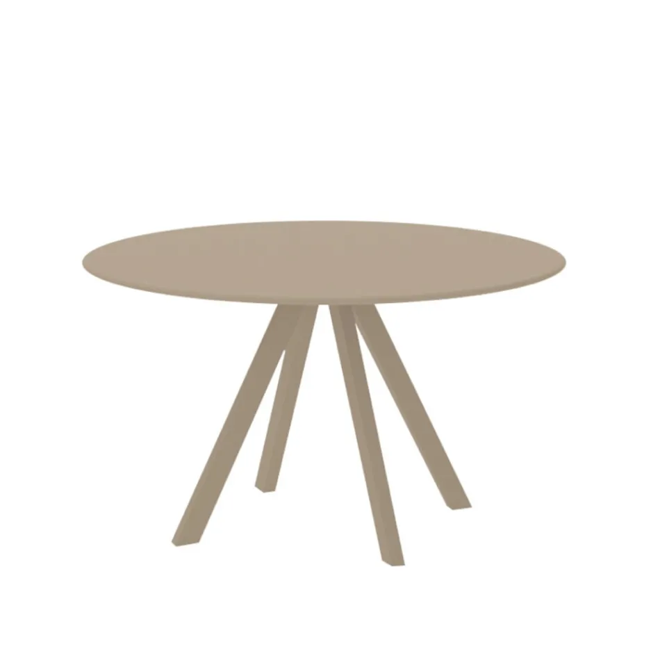 Round Garden Table in Galvanized Steel Made in Italy - Brienne Viadurini