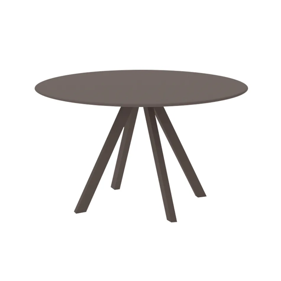 Round Garden Table in Galvanized Steel Made in Italy - Brienne Viadurini