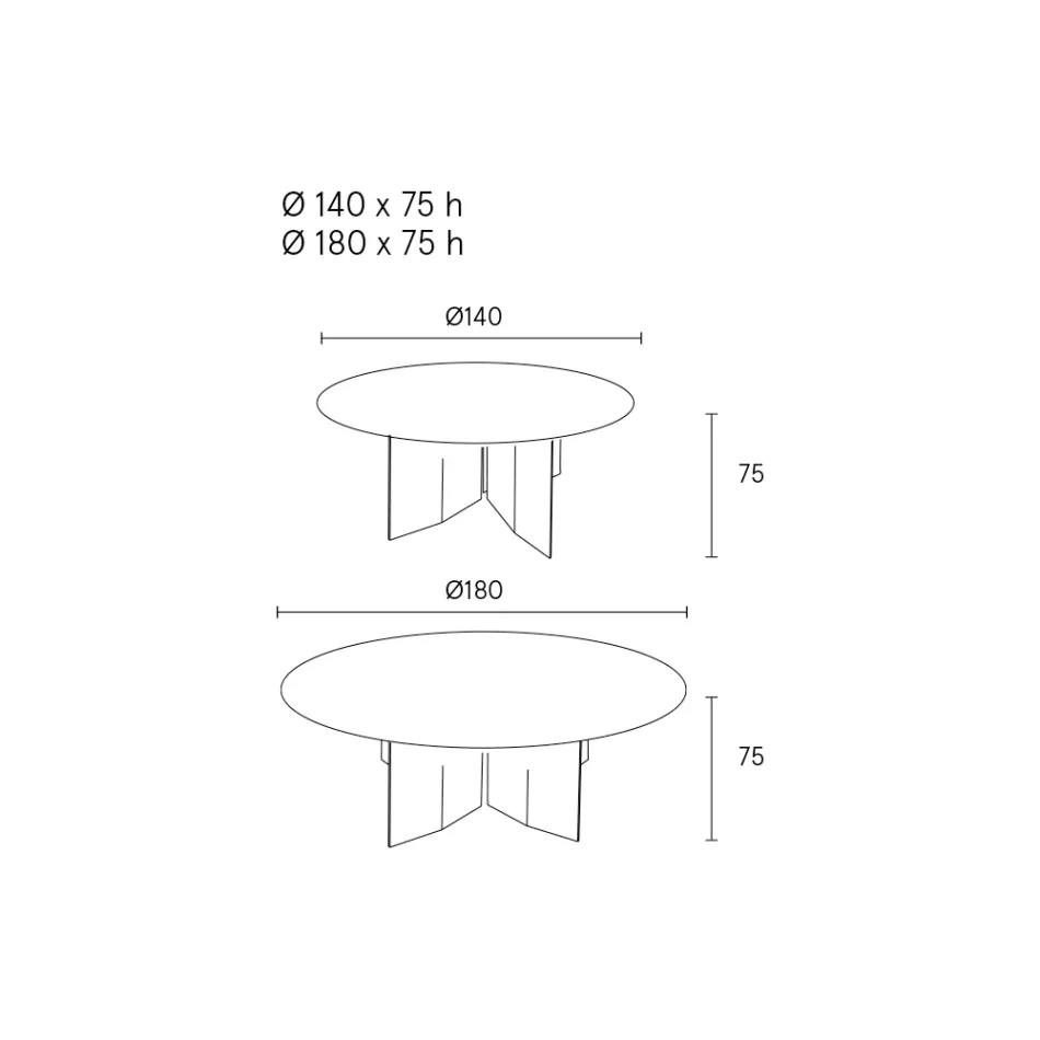Round Dining Table in Ash Veneered Plywood - Libra Viadurini