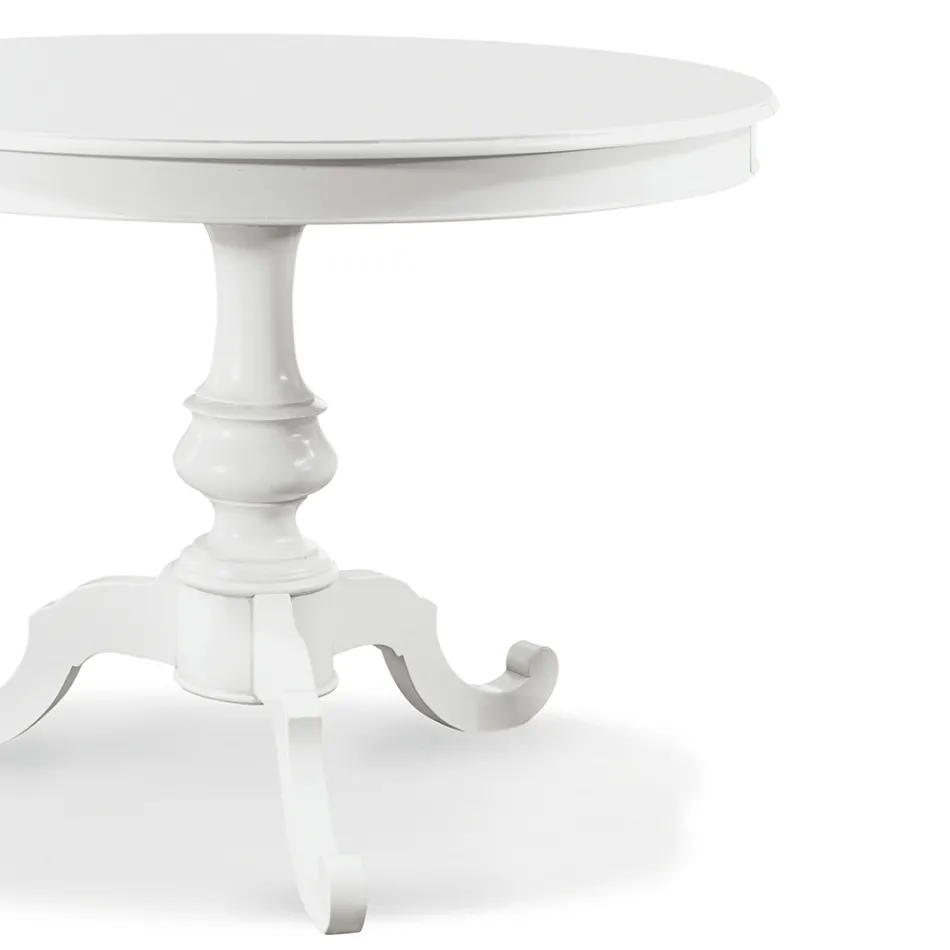 Round Extendable Living Room Table in Wood Made in Italy - Vittoria Viadurini