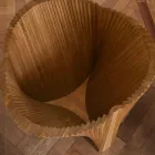 Round Design Table in Glass and Oiled Ash Made in Italy - Madame Viadurini