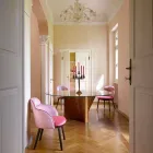 Round Design Table in Glass and Oiled Ash Made in Italy - Madame Viadurini