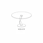 Round table of modern design in extra-clear glass made in Italy - Akka Viadurini