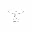 Round table of modern design in extra-clear glass made in Italy - Akka Viadurini
