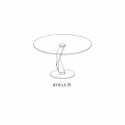 Round table of modern design in extra-clear glass made in Italy - Akka Viadurini