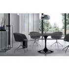 Modern Round Table in Carrara Marble and Marquinia Made in Italy – Dollars Viadurini