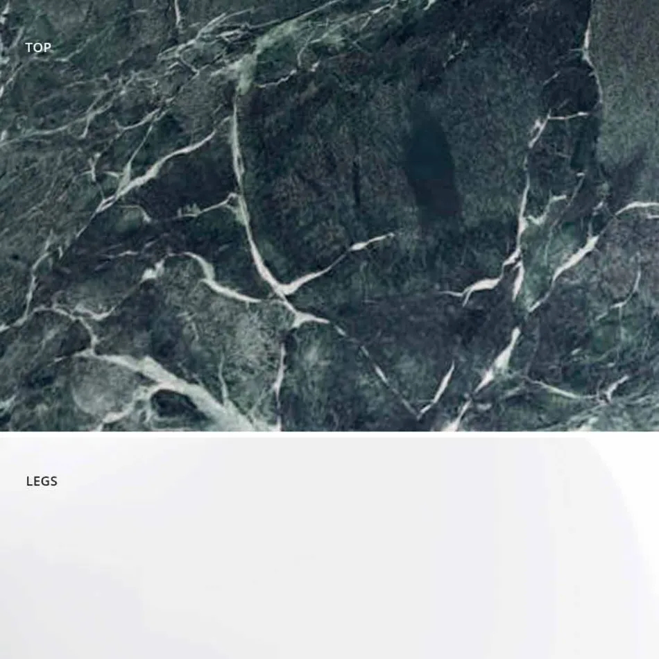 Modern Round Table in Carrara Marble and Marquinia Made in Italy – Dollars Viadurini