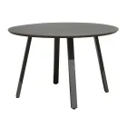 Averis 120cm Round Garden Table in Anthracite Aluminum Viadurini