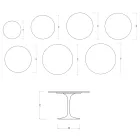 Saarinen Tulip Round Table H 74 cm in Florim Calacatta Gold Matt Ceramic - Scarlet Viadurini