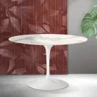 Saarinen Tulip Round Table H 74 cm in Florim Statuario Matte Ceramic - Scarlet Viadurini