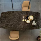Dining Room Table Top in Matt Ceramic and Metal Legs - Monacco Viadurini